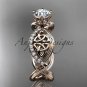 14kt rose gold diamond celtic trinity knot wedding ring, engagement ring CT7192
