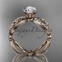 14kt rose gold diamond celtic trinity knot wedding ring, engagement ring CT7192