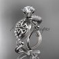 Platinum diamond celtic trinity knot engagement ring with a Moissanite center stone CT7192