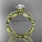 14kt yellow gold diamond celtic trinity knot engagement ring with a Moissanite center stone CT7192