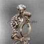 14kt rose gold diamond celtic trinity knot  engagement ring with a Moissanite center stone CT7192