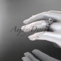 14kt white gold diamond celtic trinity knot wedding ring, engagement ring CT7211