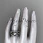 14kt white gold diamond celtic trinity knot engagement ring with a Moissanite center stone CT7211
