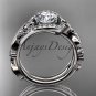 14kt white gold diamond celtic trinity knot wedding ring, engagement set CT7211S
