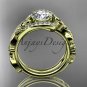 14kt yellow gold diamond celtic trinity knot engagement set with a Moissanite center stone CT7211S
