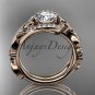 14kt rose gold diamond celtic trinity knot engagement set with a Moissanite center stone CT7211S