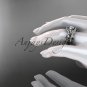 Platinum diamond celtic trinity knot engagement set with a Moissanite center stone CT7211S