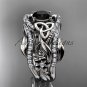 Platinum diamond celtic trinity knot engagement ring with a Black Diamond center stoneCT7211S