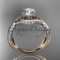 14kt rose gold diamond celtic trinity knot wedding ring, engagement ring CT7218