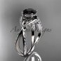 Platinum diamond celtic trinity knot engagement ring with a Black Diamond center stoneCT7218
