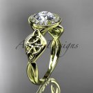14kt yellow gold diamond celtic trinity knot wedding ring, engagement ring CT7219