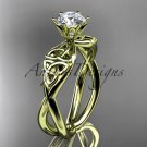 14kt yellow gold diamond celtic trinity knot wedding ring, engagement ring CT7221