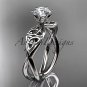 Platinum  diamond celtic trinity knot wedding ring, engagement ring CT7221