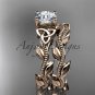 14kt rose gold celtic trinity knot wedding ring, engagement set CT7238S