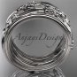 14kt white gold celtic trinity knot wedding band, engagement ring CT7242B
