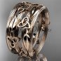 14kt rose gold celtic trinity knot wedding band, engagement ring CT7242B
