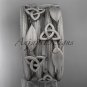 14kt white gold celtic trinity knot matte finish wedding band, engagement ring CT7242B
