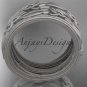 14kt white gold celtic trinity knot matte finish wedding band, engagement ring CT7242B