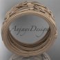 14kt rose gold celtic trinity knot matte finish wedding band, engagement ring CT7242B