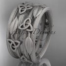 Platinum celtic trinity knot matte finish wedding band, engagement ring CT7242B