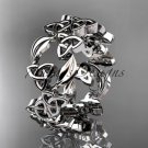 14kt white gold celtic trinity knot wedding band, engagement ring CT7250B