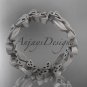 14kt white gold diamond celtic trinity knot matte finish wedding band, engagement ring CT7250B