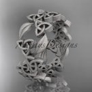 Platinum celtic trinity knot matte finish wedding band, engagement ring CT7250B