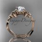 14kt rose gold celtic trinity knot wedding ring, engagement ring CT7251