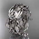 14kt white gold celtic trinity knot wedding band, engagement ring CT7259B