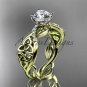 14kt yellow gold diamond celtic trinity knot wedding ring, engagement ring CT7270