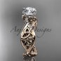 14kt rose gold diamond celtic trinity knot wedding ring, engagement ring CT7270