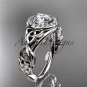 Platinum  diamond celtic trinity knot wedding ring, engagement ring CT7300