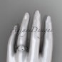 14kt white gold diamond celtic trinity knot wedding ring, engagement ring CT7314