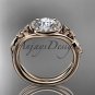 14kt rose gold diamond celtic trinity knot wedding ring, engagement ring CT7314