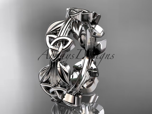 Platinum celtic trinity knot wedding band, engagement ring CT7316B