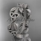 Platinum  celtic trinity knot matte finish  wedding band, engagement ring CT7316B
