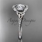 14kt white gold diamond celtic trinity knot wedding ring, engagement ring CT7317