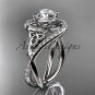 Platinum diamond celtic trinity knot wedding ring, engagement ring CT7320