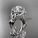 14kt white gold diamond celtic trinity knot wedding ring, engagement ring CT7327