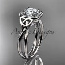Platinum  diamond celtic trinity knot wedding ring, engagement ring CT7330