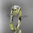14kt yellow gold diamond celtic trinity knot wedding ring, engagement ring CT7333