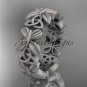 14kt white gold celtic trinity knot matte finish wedding band, engagement ring CT7347G