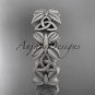 14kt white gold celtic trinity knot matte finish wedding band, engagement ring CT7347G