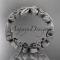 14kt white gold celtic trinity knot matte finish wedding band, engagement ring CT7347G