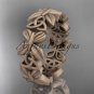 14kt rose gold celtic trinity knot matte finish wedding band, engagement ring CT7347G