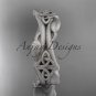 14kt white gold celtic trinity knot matte finish wedding band, engagement ring CT7354G