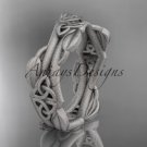 Platinum  celtic trinity knot  matte finish wedding band, engagement ring CT7354G