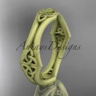 14kt yellow gold celtic trinity knot matte finish wedding band, engagement ring CT7356G