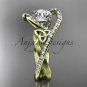 14kt yellow gold diamond celtic trinity knot wedding ring, engagement ring CT7369