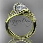 14kt yellow gold diamond celtic trinity knot wedding ring, engagement ring CT7369